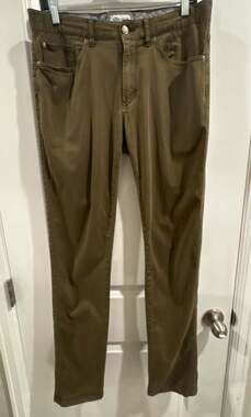 Peter Millar Men's Olive Green Five-Pocket Pants Size 32